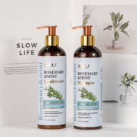 Marque privée Huile pour la croissance des cheveux bio, herbes naturelles, romarin, menthe, soins capillaires nourrissants et réparateurs Ensemble de shampoing et après-shampoing