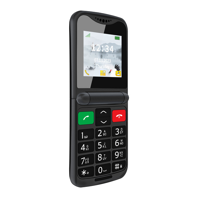 D410 Easy mobile flip fold phone with SOS big button, GPS feature phone for seniors