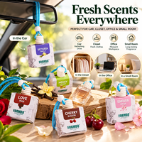Diffuseur de parfum suspendu pour voiture avec logo personnalisé, flacon en verre rechargeable, bouchon en bois, diffuseur d'huiles essentielles avec cordon tressé