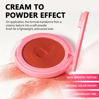 Fard à joues crème vegan 6 couleurs, texture moelleuse et soyeuse, fini mat léger