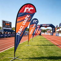 Drapeau professionnel durable à double face aux couleurs vives, qualité événementielle, en forme de P, pour événements et tournois sportifs en extérieur