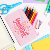 Trousse à crayons en toile DIY avec fermeture éclair, portable, réutilisable, résistante à l'eau, écologique, pliable, légère, grande capacité