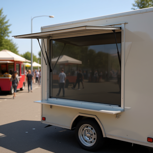 Fenêtre de vente en alliage d'aluminium 48 x 36 pouces pour camions de restauration avec crochet de traction et auvent de service extérieur - Product Image 2