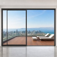 Porte coulissante en aluminium blanc multi-vitrages pour balcon extérieur
