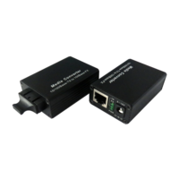 Convertidor de Medios Ópticos MINI de Venta Caliente, 20KM SC 1 RJ45 + 1 Fibra, 10/100M, Monomodo, Doble Fibra