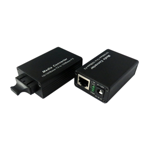 Convertidor de Medios Ópticos MINI de Venta Caliente, 20KM SC 1 RJ45 + 1 Fibra, 10/100M, Monomodo, Doble Fibra - Product Image 1