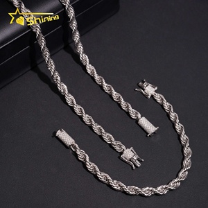 공장 직판 도매가 모이사나이트 클라스프 스테인리스 스틸 <span class=keywords><strong>6mm</strong></span> 다이아몬드 컷 로프 체인 - Product Image 4