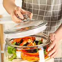 1 gallon 2 gallons de pots de kimchi pour cornichons Grand récipient en verre pour articles ménagers Pot de stockage avec couvercles hermétiques en verre