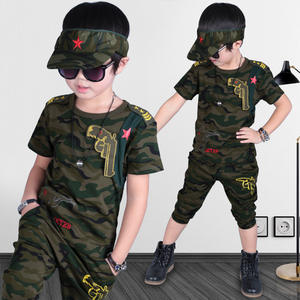 Conjunto de Ropa Infantil de Algodón con Estampado de Soldado 2017 para Niños, Gran Venta - Product Image 1