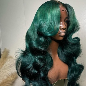 13x6 parrucche con capelli umani completamente frontali di colore <span class=keywords><strong>verde</strong></span> 100% vergini vietnamiti senza colla per le onde del corpo parrucche Pre-strappate da <span class=keywords><strong>donna</strong></span> - Product Image 2