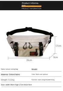 RTS Bulk Mixed Order New Fashion Wholesale Cheap Men's Slim Fit Crossbody <b>Bag</b> Hanging Strap <b>Black</b> Crossbody Chest <b>Bag</b> - Product Image 2