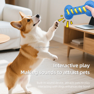 2025 köpek oyuncak isırmaya dayanıklı Molar çubuk interaktif eğitim köpek oyuncak kauçuk ses kemik Pet malzemeleri toptan için köpek Pet - Product Image 2