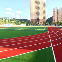 Meisen Umweltfreundlicher Kunstrasen 20mm 25mm für Schulkinderspielplätze Laufbahn Bodenbelag Grün Rot Farbenfroher Sportrasen Teppich