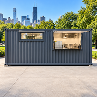 Restaurant mobile en conteneur préfabriqué Etodevice de 20 pieds, café modulaire, boutique de restauration rapide, construction de conteneur personnalisée avec équipement de cuisine