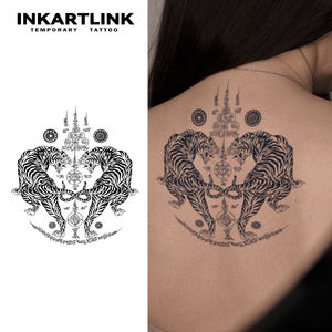 Autocollant de tatouage INKARTLINK pour le corps, autocollant de tatouage en papier, tigre thaïlandais, imperméable, écologique, longue durée, 15 jours, en vrac - Product Image 1