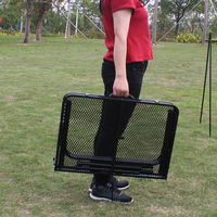 Table de camping pliable en aluminium avec plateau en maille, portable pour les repas en plein air et les pique-niques, design moderne, mobilier d'extérieur