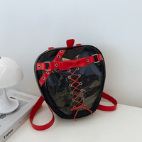 Moda novedad diseño único de Apple Ita mochila personalizada ventana transparente mostrar Pin pantalla Ita bolsas niñas Lolita mochila