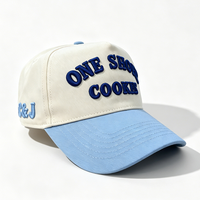 Gorra de Béisbol Personalizada con Logotipo Bordado en 3D, 5 Paneles, Visera en Contraste, Dos Tonos, Gorras de Boda, Gorra Trucker de Sarga de Algodón con Cierre a Presión