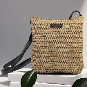 Bolso Bandolera Popular de Paja Tejida, Nuevo Diseño de Bolso de Hombro de Paja, Bolso Ecológico Tejido a Mano, Bolso de Playa para Vacaciones - Product Image 3