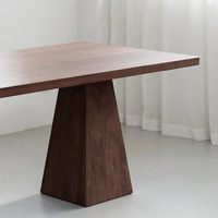 Table à manger en bois massif noir de style Wabi-Sabi, design moderne rectangulaire long multifonctionnel, meubles de maison assemblés