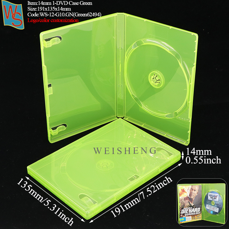 14mm 1-DVD Case G10A - Transparent Green