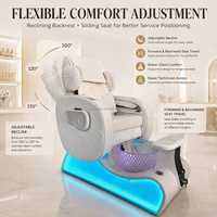 Chaise de pédicure spa professionnelle de luxe pour salon de manucure avec bol à pédicure en verre