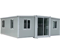 Maison conteneur préfabriquée en panneaux sandwich d'acier, 3 chambres avec cuisine, salon et salle de bain, moderne et écologique, en promotion
