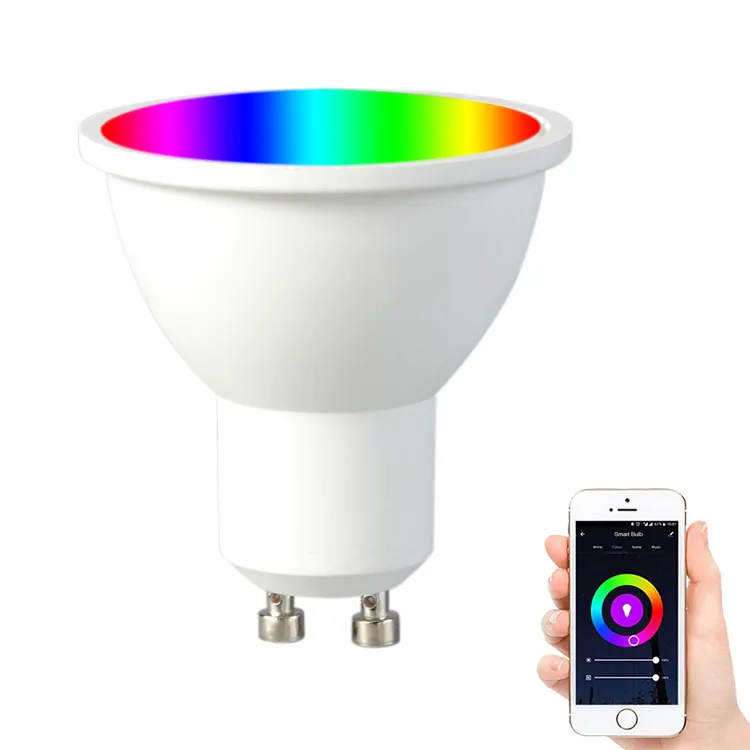 Gu10 led rgb WiFi gu10 led WiFi 6W RGB CCT WiFi Tuya bombilla de casa inteligente