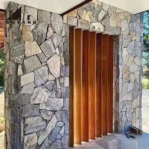 QUYANG <span class=keywords><strong>maison</strong></span> décorative façade placage ardoise culture naturelle carreaux de revêtement en <span class=keywords><strong>pierre</strong></span> revêtement mural en <span class=keywords><strong>pierre</strong></span> extérieur - Product Image 4