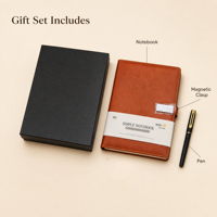 Ensemble cadeau de carnet à couverture rigide A5 en cuir PU personnalisé et stylo avec logo personnalisé dans un coffret cadeau