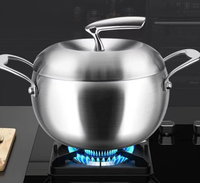 Marmite à soupe, casserole de cuisson, acier cinq plis, épaissi, acier inoxydable 304 avec poignée en acier, marmite, ustensiles de cuisine, accessoires de cuisine