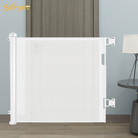 Barrière de sécurité pour escalier pour bébé, barrière de sécurité pour enfants, montage sans perçage, barrière de sécurité pour bébé en maille PVC rétractable
