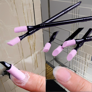 Pousse-cuticules carré en plastique avec embout en caoutchouc dur, outil de soin des ongles UV LED pour manucure à domicile ou en salon - Product Image 2