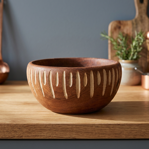 Tazón de Servir BS INTERNATIONAL de Madera de Acacia Vintage, Pulido a Mano, Ecológico y Ligero, para Uso en el Hogar y Fiestas - Product Image 1