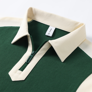 Doveark Custom 240G S-3XL Retro Duidelijk Zwaar 65% Katoen 35% Polyester Contrast Kleur Rits Eenvoudig Unisex Heren Poloshirt - Product Image 6