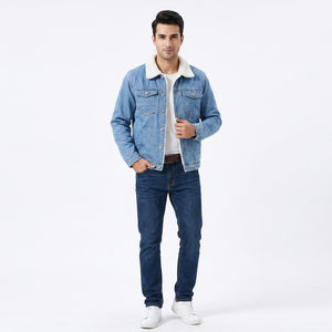 Men's XL Winter Bomber <b>Jacket</b> Casual Warm Denim Coat Stand Windproof Hooded Vintage Denim <b>Jacket</b> Front 100% Cotton Black Blue - Product Image 1