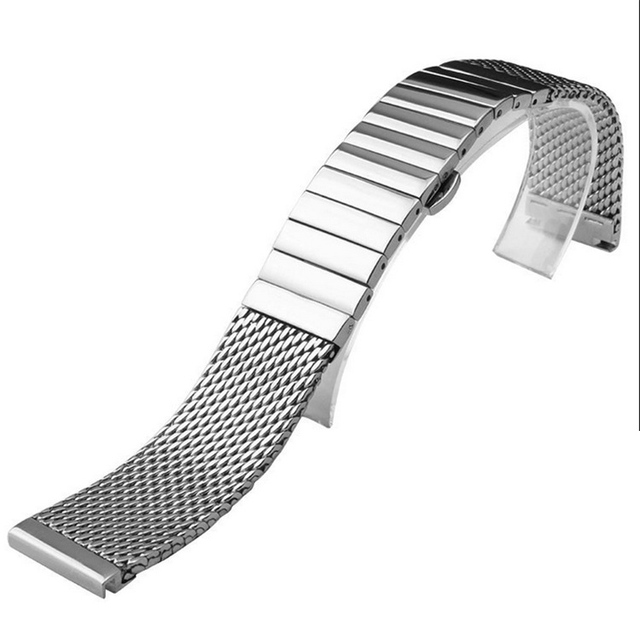 Milanese Straight End Stainless Steel Shark Mesh Extended Watch Strap Deployment Clasp Mesh Band for SKX Watches 20mm 22mm 24mm