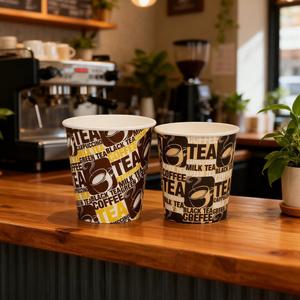 Gobelet en papier à paroi simple de 4 oz, personnalisé avec logo imprimé, pour emballage alimentaire, avec couvercle, qualité supérieure, style arabe - Product Image 6