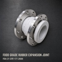 Joint d'expansion à bride en caoutchouc pour contact alimentaire, conforme à la norme FDA 21 CFR 177.2600, DN80 PN16, en acier inoxydable 304, hygiénique