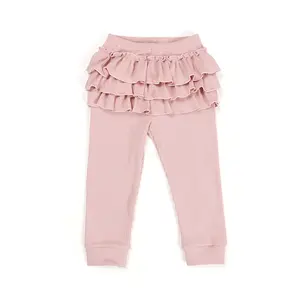 Venta al por mayor ropa infantil de boutique ropa del diario del bebé leggings acanaladas niñas polainas rizadas Pantalones