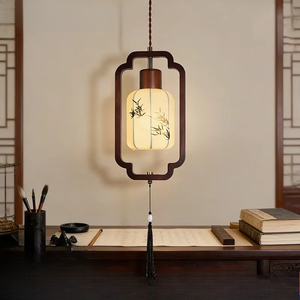 Nouvelle lampe suspendue <span class=keywords><strong>de</strong></span> chevet <span class=keywords><strong>de</strong></span> style chinois, esthétique <span class=keywords><strong>de</strong></span> la dynastie Song, et nouvelle lampe d'entrée <span class=keywords><strong>de</strong></span> style mi-moderne inspirée du Zen, collection 2026 - Product Image 1