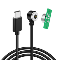 12V 3A tipo C a macho conector magnético de ángulo recto redondo Cable de carga rápida con PCB