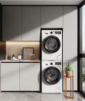 Kit d'empilage manuel pour lave-linge et sèche-linge en acier inoxydable avec cadre de connexion réglable et support d'empilage, usage domestique, fabriqué en Chine