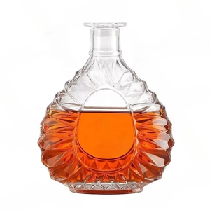 Botella de Vidrio Transparente de Alta Calidad con Diseño Vintage de Sol, Directo de Fábrica, para Licores como Brandy XO, Whisky, Vodka y <span class=keywords><strong>Tequila</strong></span> - Product Image 1