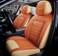 Coussin de siège en cuir à rayures horizontales compatible avec la plupart des modèles automobiles, y compris Jeep, Toyota, Honda, VW Polo, CC, RAV4, Mondeo