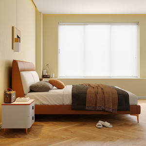 Luz de lujo Moderno apartamento cama y desayuno suave bolsa de cuero tapizado cama Color a juego cama - Product Image 4