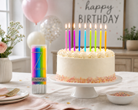 Lot de 100 bougies d'anniversaire artisanales en cire de paraffine, arc-en-ciel, colorées, non parfumées, pour Noël, baby shower, décorations de fêtes
