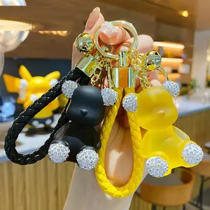 Creatieve Goochelaar Konijn Rubber Sleutelhanger Meisje Tas Hanger Auto Sleutelhanger Cartoon Show Bunny Dier Keyfob Cadeau Voor Magische Liefhebbers