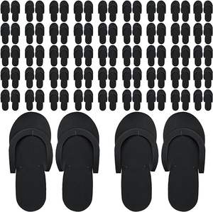 Fourniture d'ongles Tongs unisexes Pantoufles de pédicure <span class=keywords><strong>jetables</strong></span> personnalisées Pantoufles <span class=keywords><strong>jetables</strong></span> en EVA noires - Product Image 1