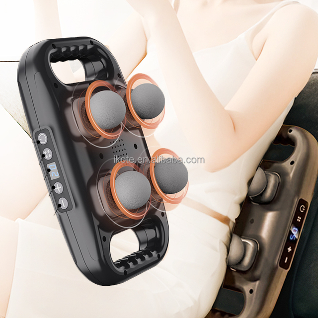 Professional Grade Wireless Four-Head Fascia Gun for Body Relaxation and Waist Back Deep High Frequency Vibration Massage